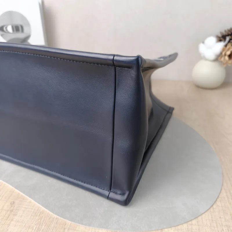 DIOR Shoulder Bag Book Tote Shoulder Strap Edition Blue Canvas · Calfskin Medium 36.5 × 16.5 × 28 cm — detail view 8 of 12