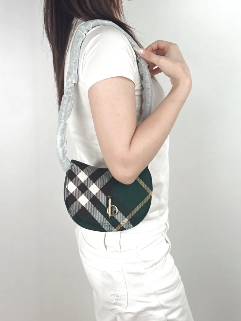 BURBERRY Crossbody Bag Crossbody Bag Green Canvas One Size19 × 6 × 16 cm — on-model view 1 of 2