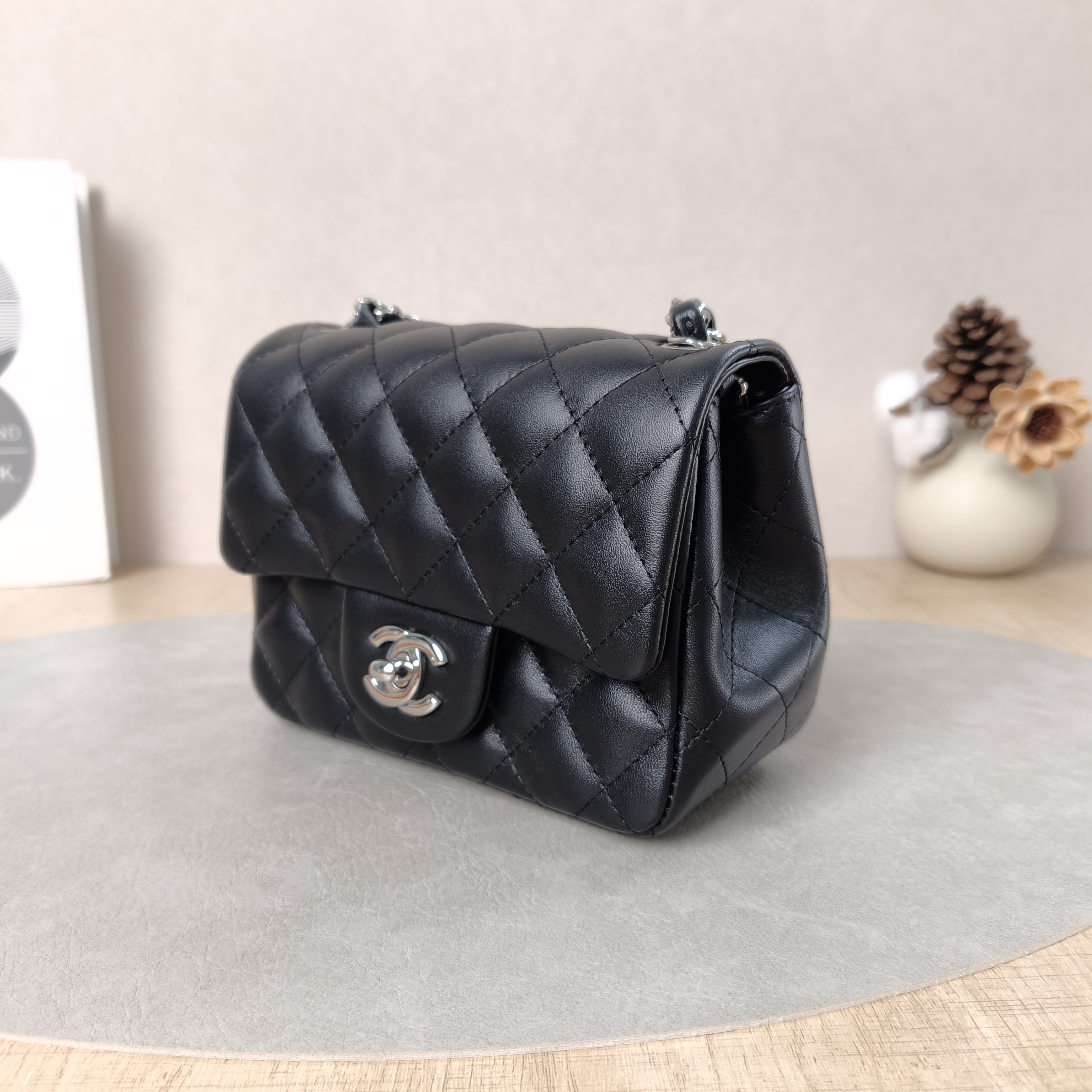 Chanel Crossbody Bag Classic Flap Mini CF Mini Black Lambskinmini17 × 8 × 13.5 cm — cover view 6 of 6