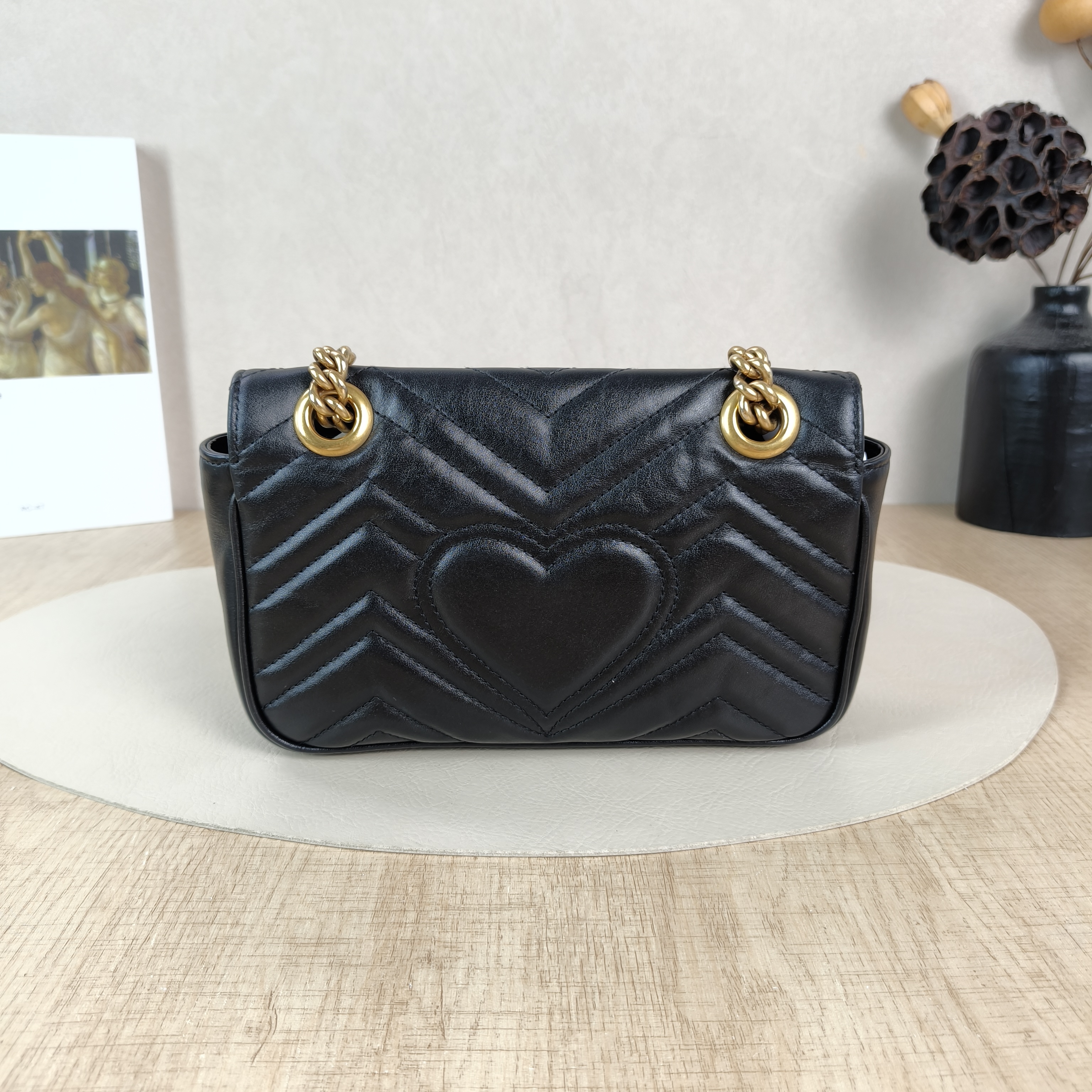 GUCCI Crossbody Bag GG Marmont Small Marmont 22Black CC alfskin Small22 × 6 × 13 cm — cover view 5 of 5