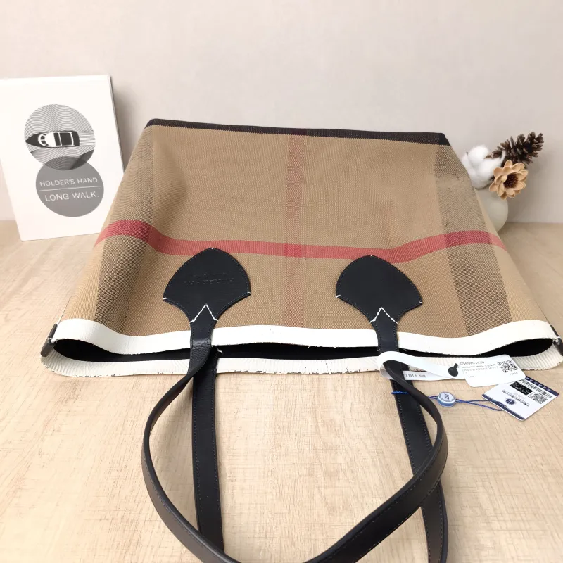 BURBERRY Top Handle Bag Tote Bag Brown Canvas 36 × 17 × 30 cm — detail view 15 of 15