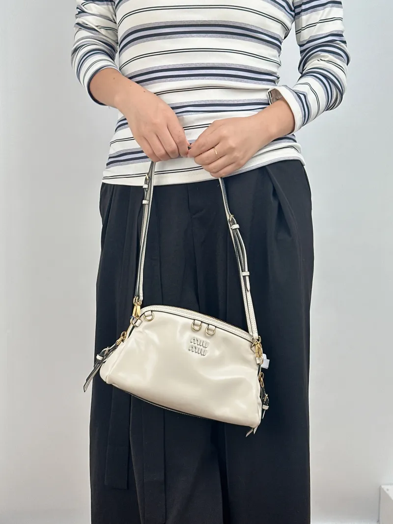 Miumiu Shoulder Bag Caprice White Calfskin One Size 24 × 8.5 × 14 cm — on-model view 2 of 2