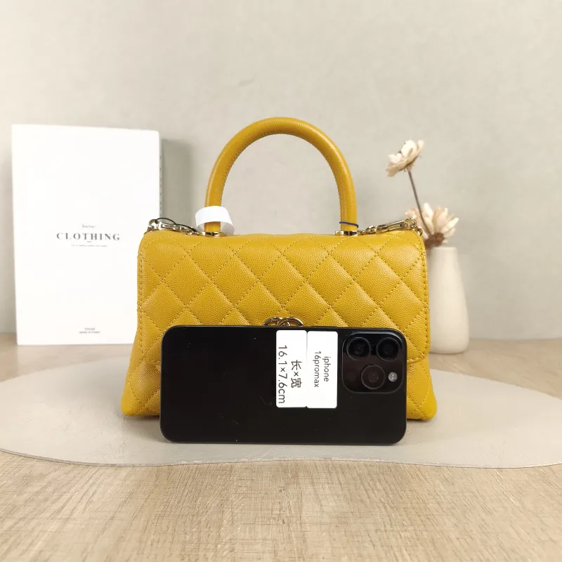 Chanel Crossbody Bag Coco Handle​ Yellow Calfskin Small24 × 10 × 14 cm — cover view 3 of 5