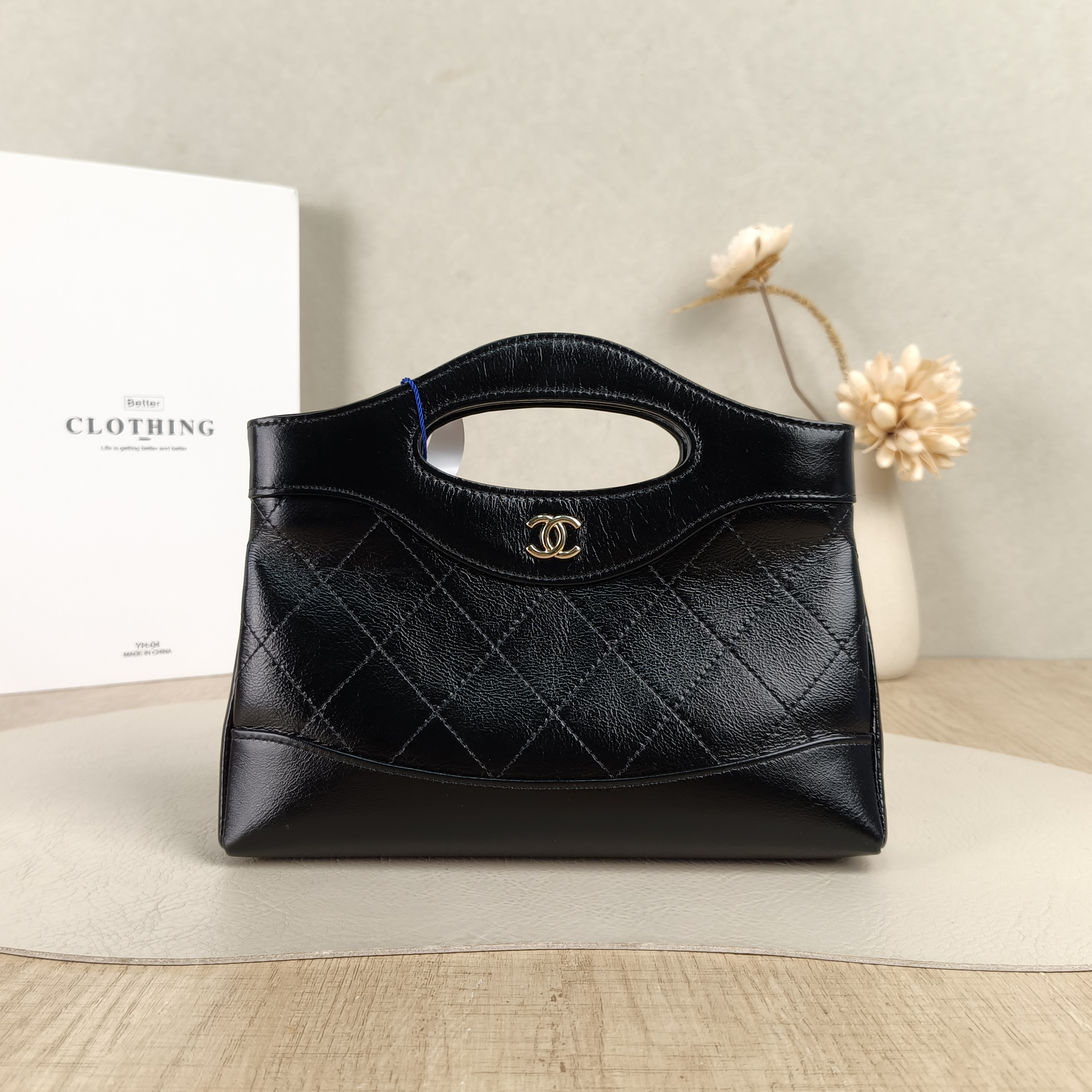 Chanel Shoulder Bag31Bag Black Waxed Leathernano20.5 × 3.5 × 17 cm