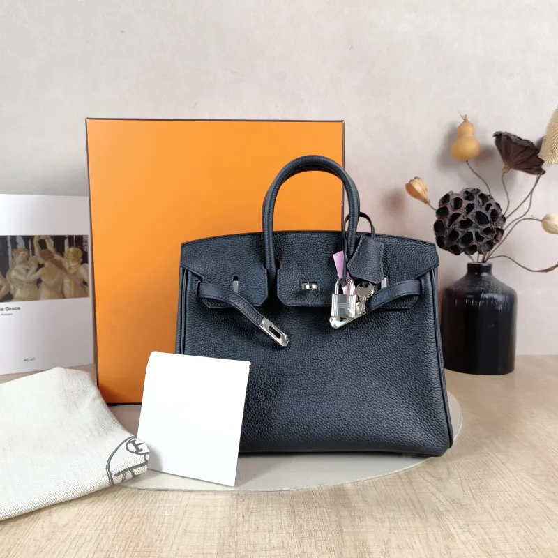 Hermès Top Handle Bag Birkin 25 Silver-Tone Hardware 89Black Silver-Tone Hardware Togo Calfskin Small 25 × 13 × 20 cm G — cover view 3 of 6