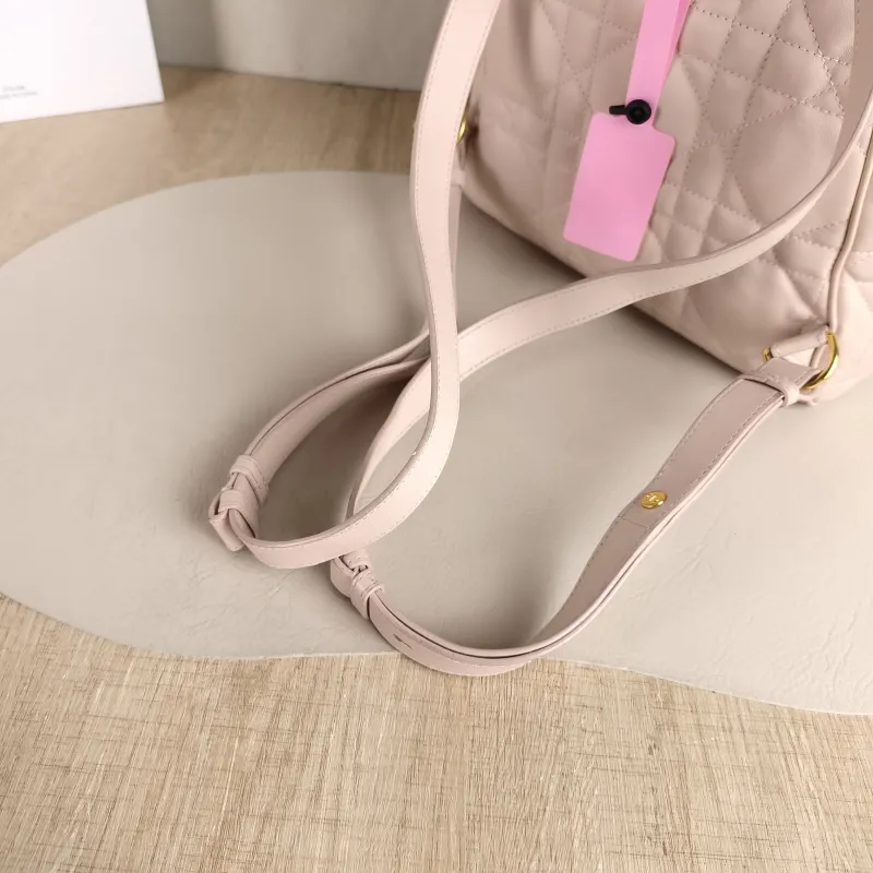 DIOR Backpack Caro Shoulder Bag Pink SL ambskin Medium 23 × 12.5 × 26.5 cm — detail view 3 of 11