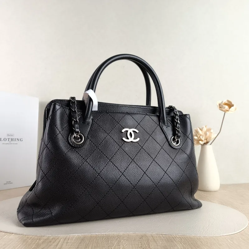 Chanel Top Handle Bag Shoulder Bag Black Grained Calfskin One Size 34 × 9 × 21 cm 21 — cover view 5 of 5