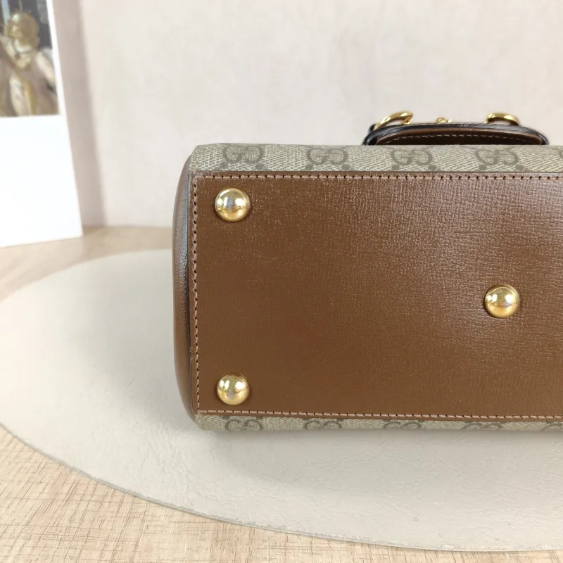 GUCCI Top Handle Bag Horsebit 1955Collection Top Handle Bag Monogram PVC Small 22 × 10.5 × 16 cm — detail view 12 of 12