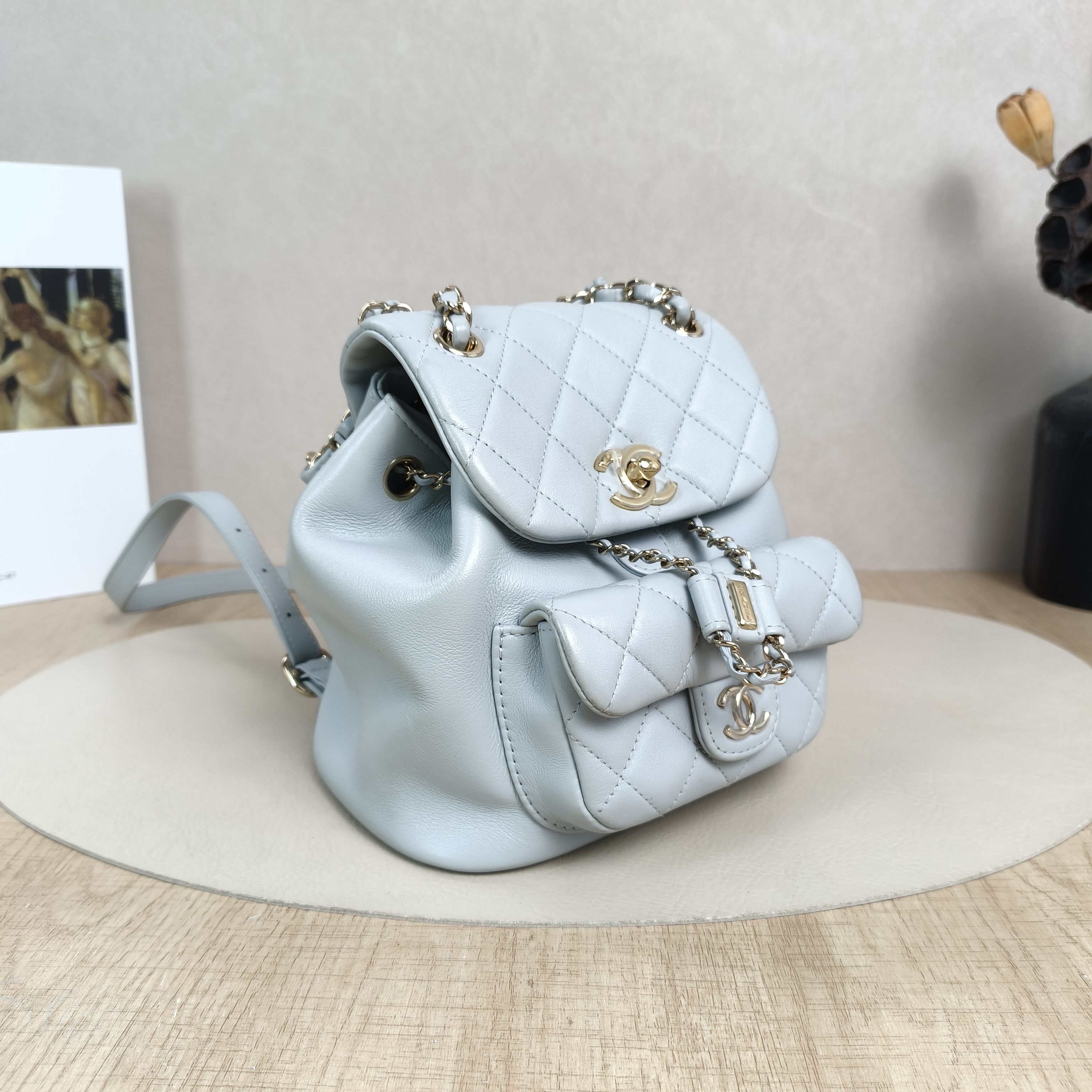 Chanel Backpack Duma Blue Lambskin Small18 × 12 × 18.5 cm — cover view 5 of 5