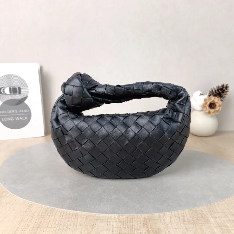 Bottega Veneta Top Handle Bag Jodie Black Lambskin Mini 28 × 8 × 23 cm