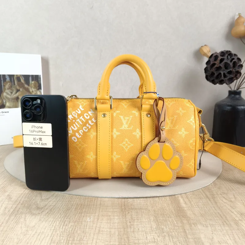 Louis Vuitton Crossbody Bag Keepall 25 Collection Yellow PVC Medium 25 × 11 × 15 cm — cover view 5 of 5