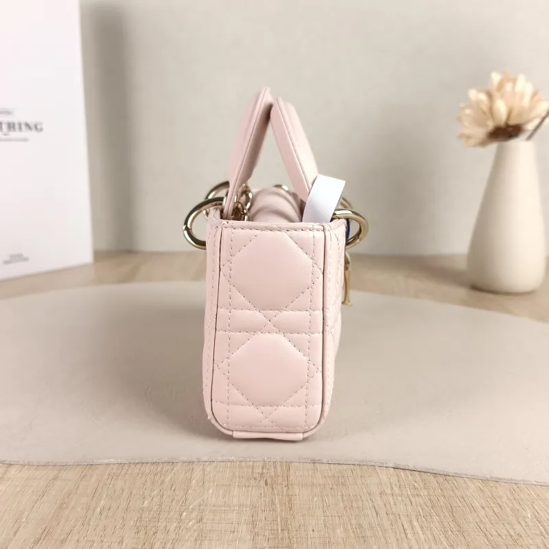 DIOR Crossbody Bag Lady D-Joy Pink Lambskin Mini 16 × 5 × 9 cm — detail view 4 of 11