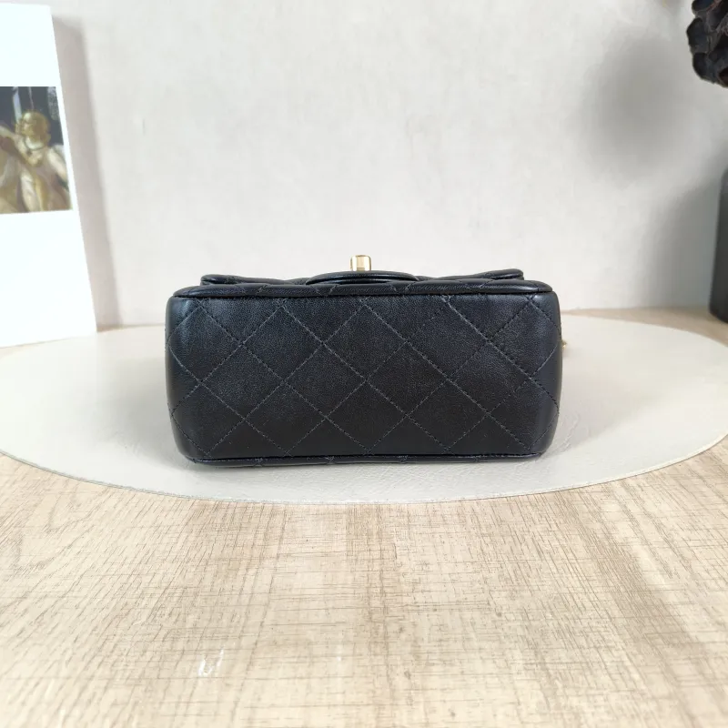 Chanel Crossbody Bag Classic Flap Mini CF Mini Black with Gold-Tone Hardware SL ambskinmini17 × 8 × 13.5 cm — cover view 2 of 5