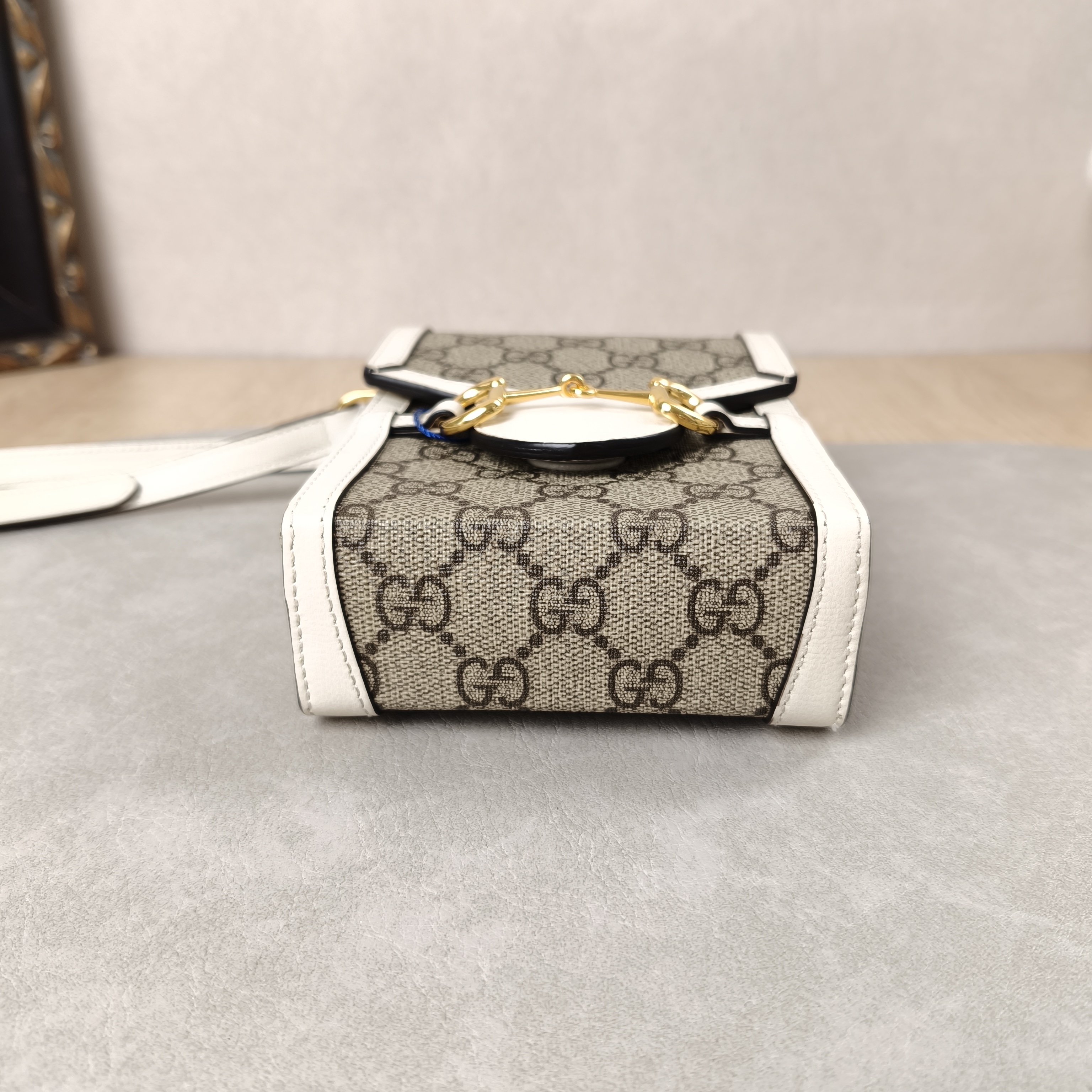 GUCCI Crossbody Bag Horsebit 1955Collection Mini White PV Cmini11.5 × 4 × 17 cm — cover view 3 of 12