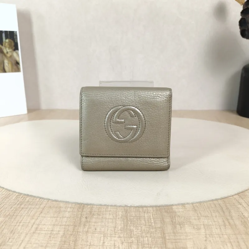 GUCCI Wallet Wallet Gold Calfskin One Size11 × 2 × 10 cm