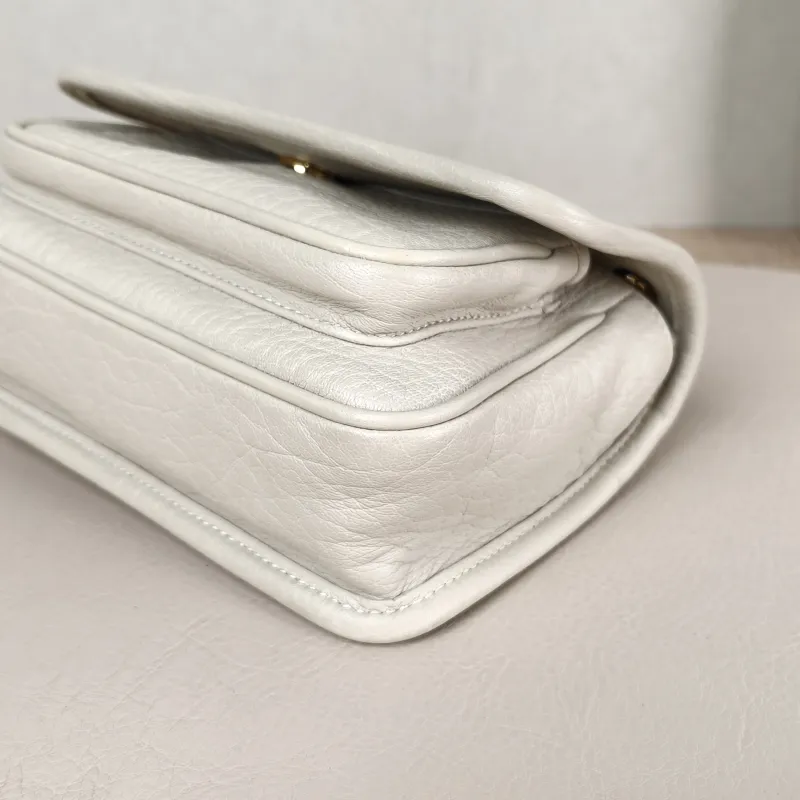 SAINT LAURENT Crossbody Bag Niki White Lambskin Mini 18 × 5 × 12.5 cm — detail view 5 of 12