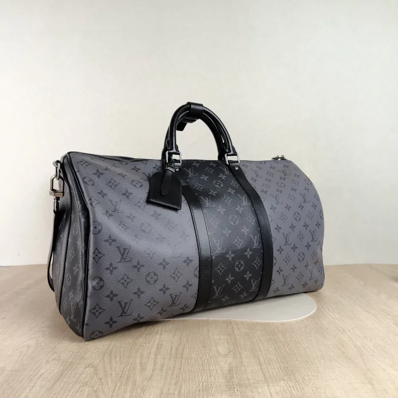 Louis Vuitton Crossbody Bag Keepall 50 Shoulder Strap Edition Black · Grey PVC One Size50 × 23 × 29 cm — cover view 2 of 4
