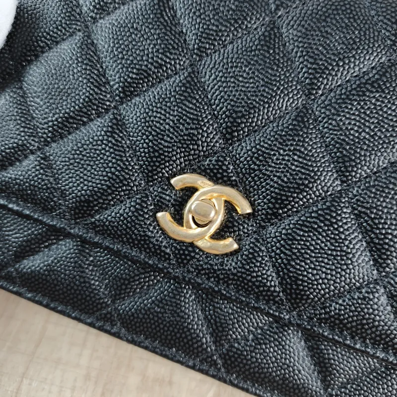 Chanel Crossbody Bag CF WOC Crossbody Bag Black Grained Calfskinmini19.2 × 3.5 × 12.3 cm — detail view 11 of 13