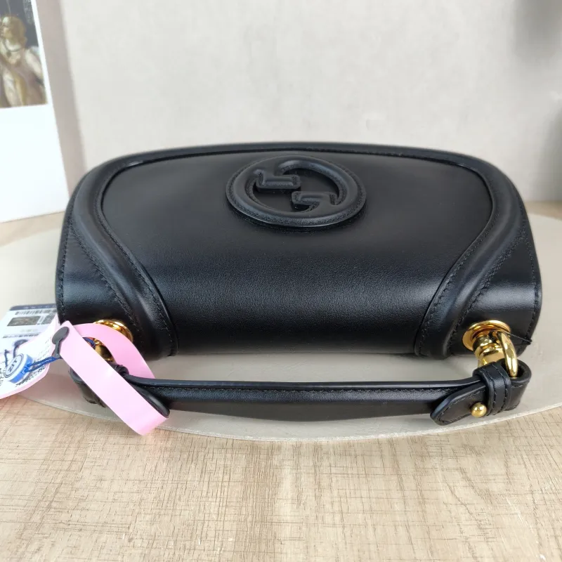 GUCCI Crossbody Bag blondie Top Handle Crossbody Bag Black Calfskin Small 26.5 × 8.5 × 16.5 cm — detail view 8 of 12