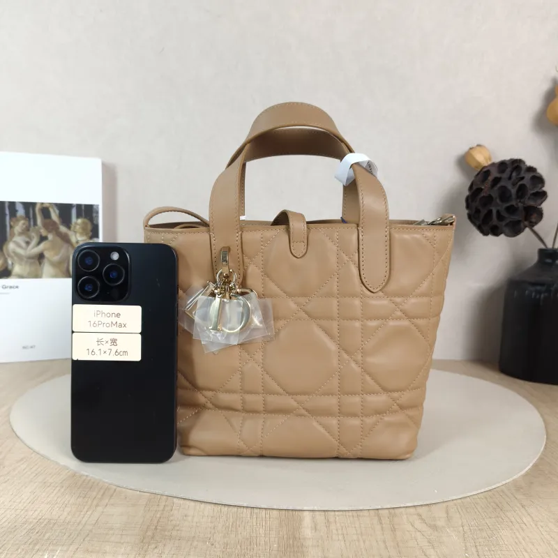 DIOR Top Handle Bag TOUJOURS Edition Brown Calfskin Small 18.5 × 12 × 18.5 cm — cover view 2 of 6