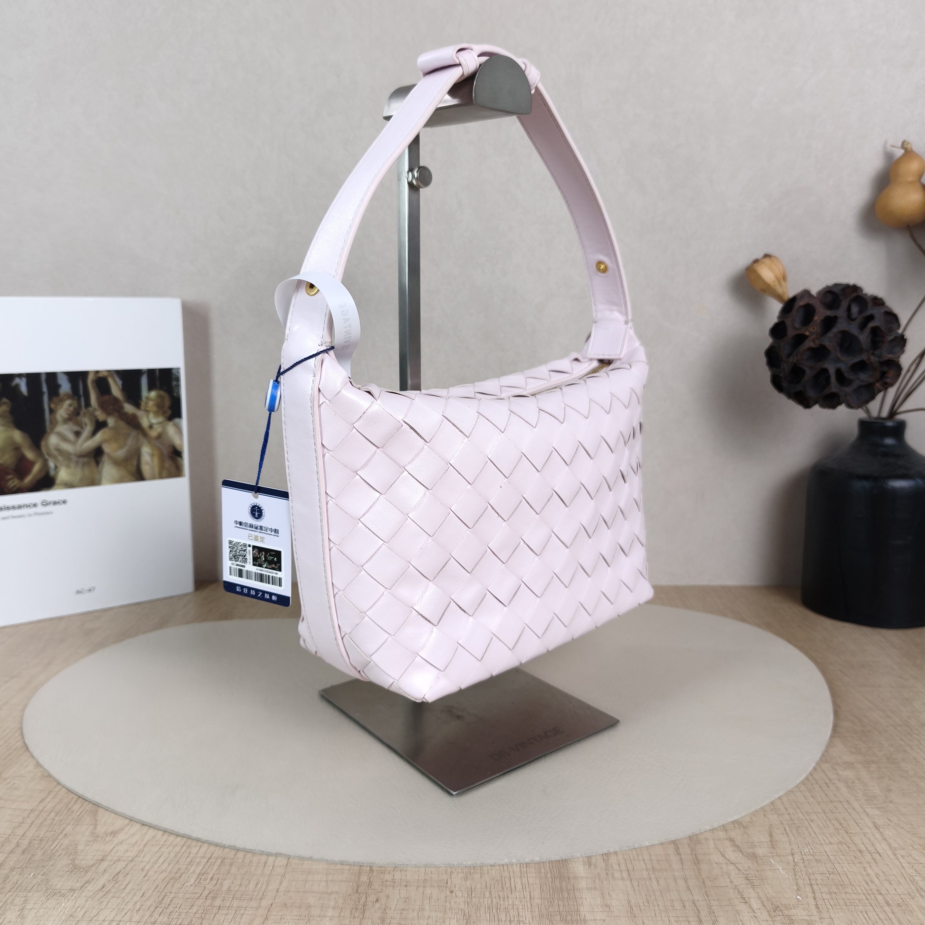 Bottega Veneta Top Handle Bag Wallace Woven Vanity Case Bag Pink Lambskin Medium20 × 9.5 × 13 cm — cover view 3 of 6