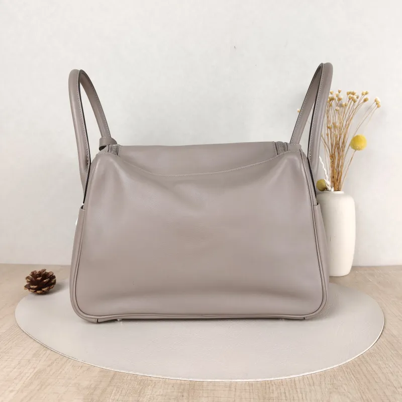 Hermès Crossbody Bag Lindy 30 Grey Blue Swift Calfskin30 × 15 × 19 cm — cover view 5 of 6
