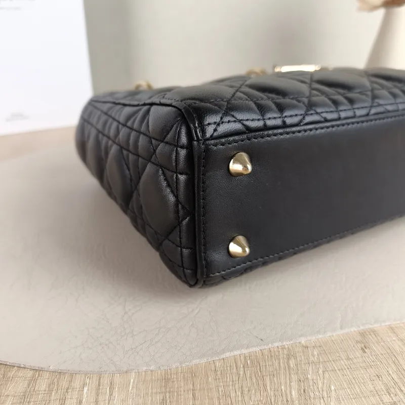 DIOR Top Handle Bag Lady Lady Dior Bag Black SL ambskin Small 20 × 8 × 18 cm — detail view 4 of 11