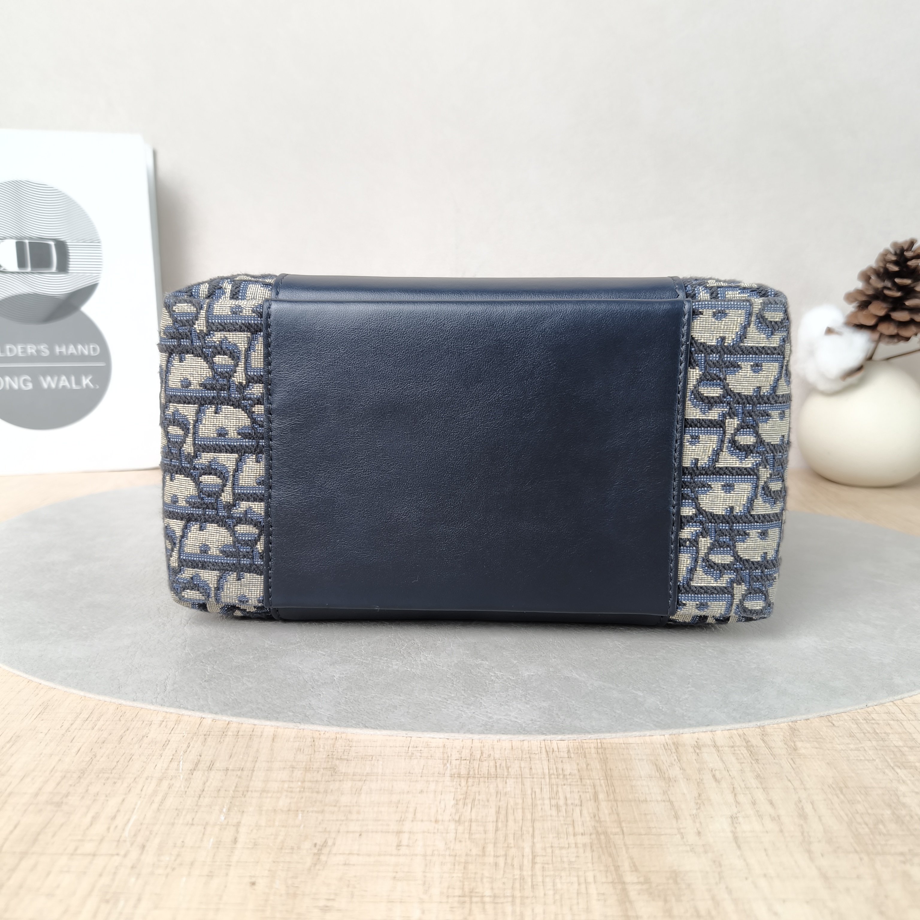 DIOR Top Handle Bag Signature Bucket Bag Blue Canvas · Calfskin Small21 × 11 × 19 cm — cover view 3 of 6