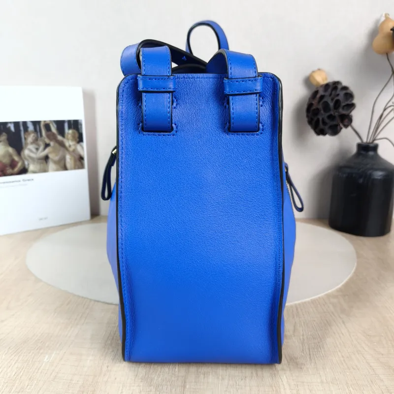 LOEWE Shoulder Bag Hammock Blue Calfskin Small 30 × 14 × 25 cm — detail view 8 of 9