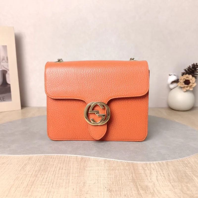GUCCI Crossbody Bag Interlocking GG Calfskin Small 20 × 5 × 15 cm