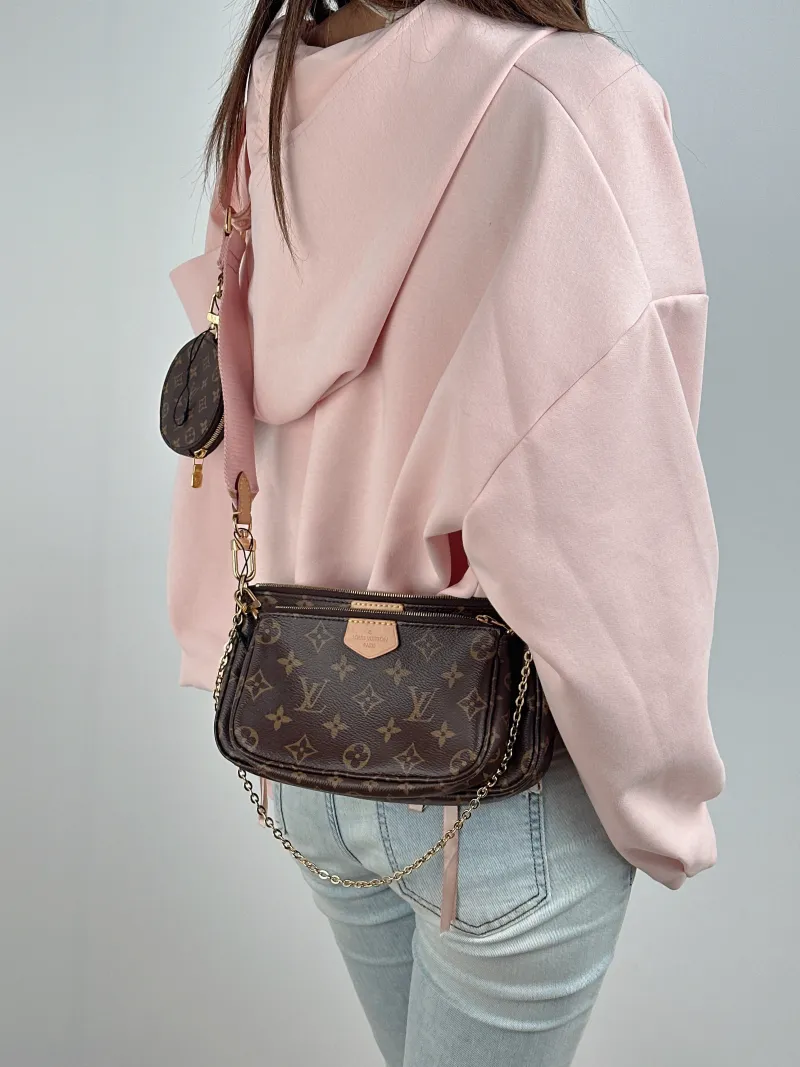 Louis Vuitton Crossbody Bag Multi Pochette Accessoires Shoulder Strap PVC Small 24 × 4 × 13.5 cm — on-model view 1 of 2