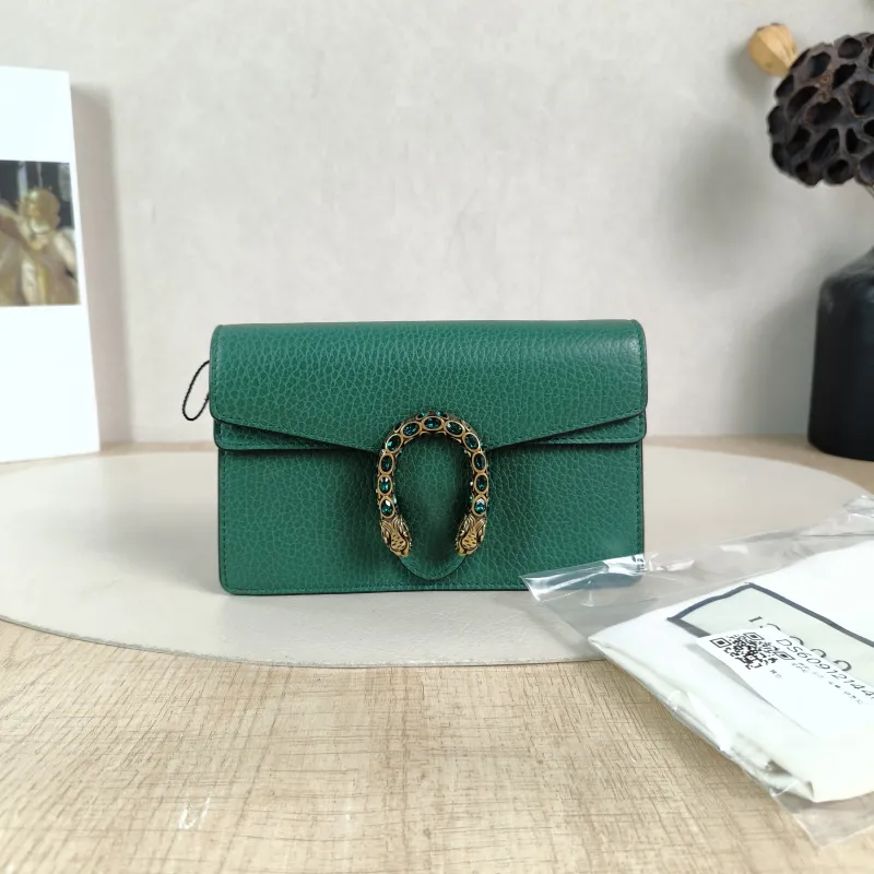 GUCCI Crossbody Bag Dionysus Green Calfskin Mini 16.5 × 4.5 × 10 cm — cover view 4 of 6