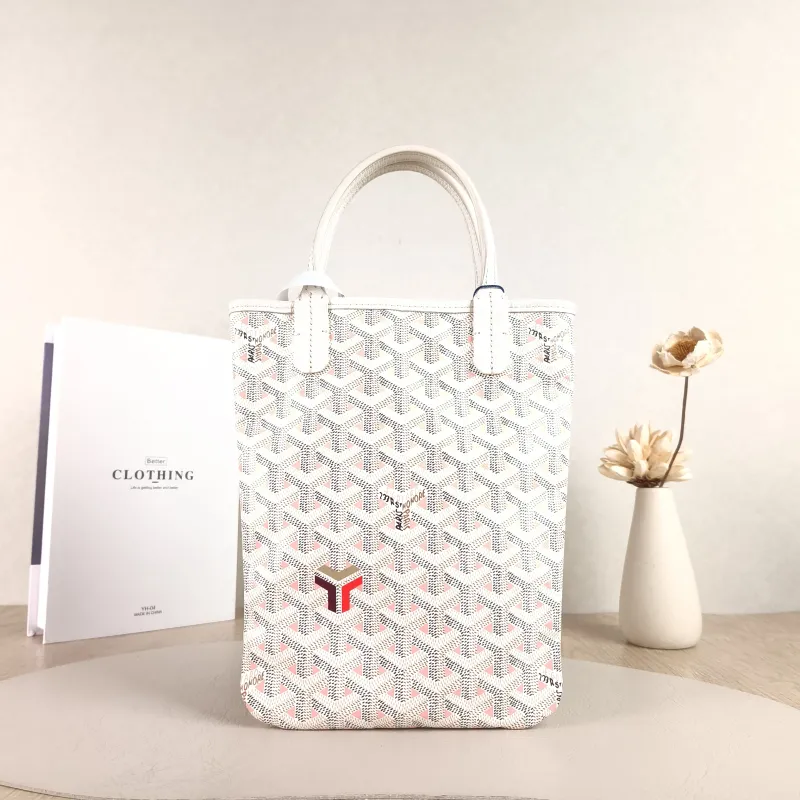 GOYARD Crossbody Bag poitiers y Tote Bag Pink White ine Canvas Small 21 × 1 × 24 cm