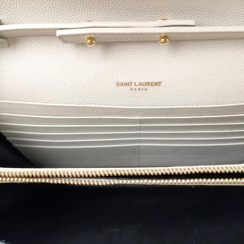 SAINT LAURENT Crossbody Bag ENVELOPE White Calfskin Small21 × 6 × 13 cm — detail view 5 of 13