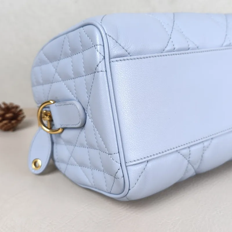 DIOR Shoulder Bag Groove 20 Top Handle Bag Blue Calfskin Small 20.5 × 12 × 13.5 cm — detail view 11 of 12