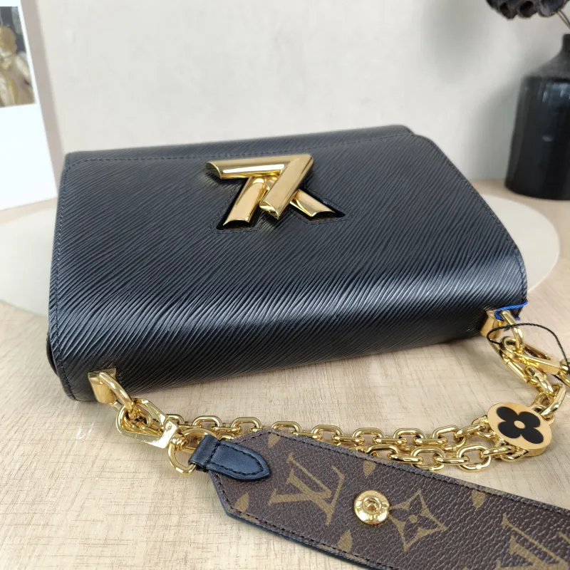 Louis Vuitton Crossbody Bag Twist Black Epi Embossed Calfskin Medium 23 × 9.5 × 17 cm — detail view 7 of 13