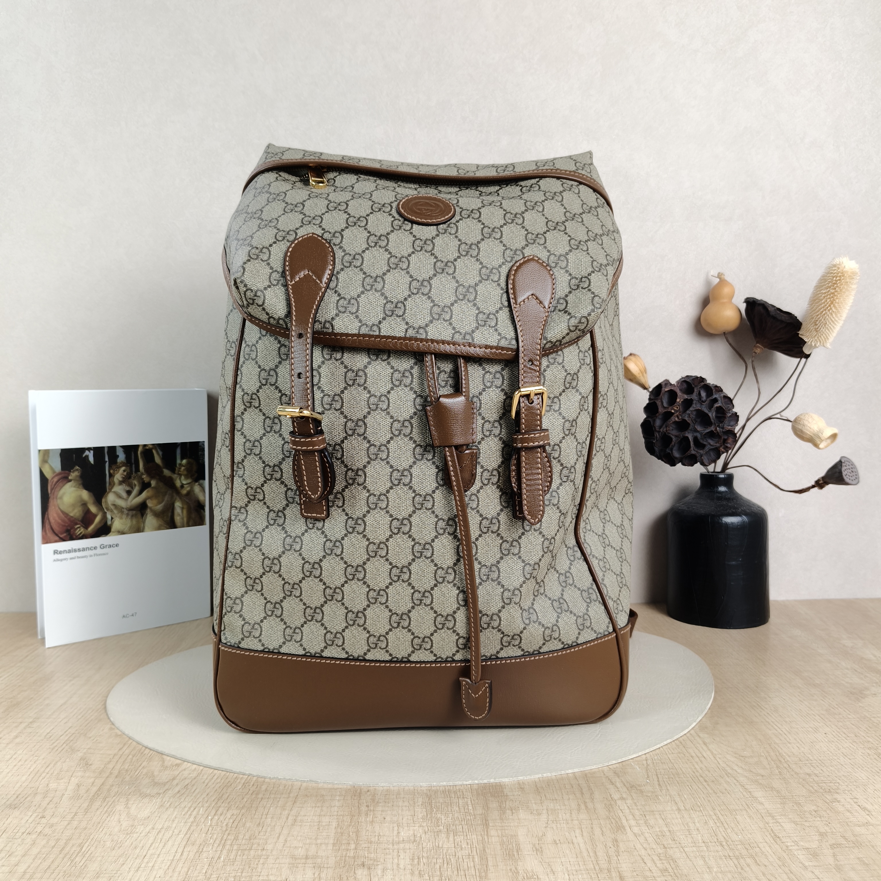 GUCCI Backpack Backpack Monogram PVC One Size30 × 18 × 44 cm
