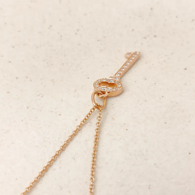 Tiffany&Co. Necklace Keys Collection Pavé Diamond Necklace Rose Gold Diamond18KR ose Gold One Size 40cm — cover view 10 of 11