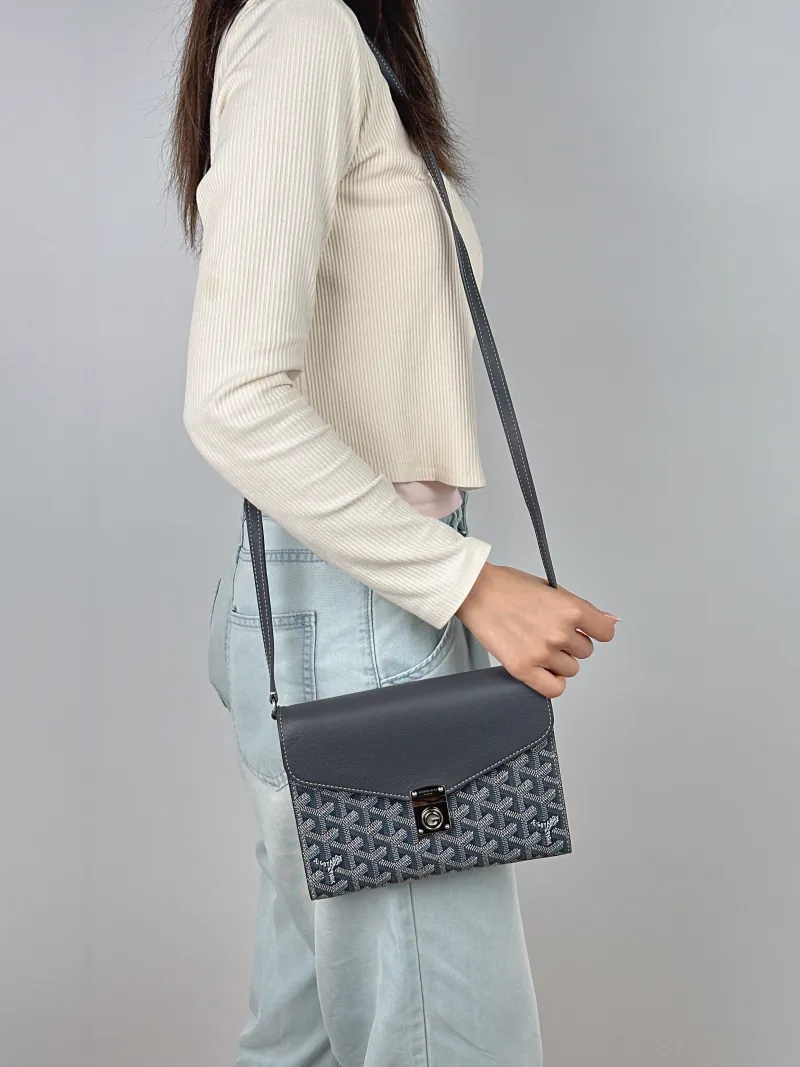 GOYARD Crossbody Bag Chypre Crossbody Bag Grey PVC One Size 21 × 4 × 16 cm — on-model view 1 of 2