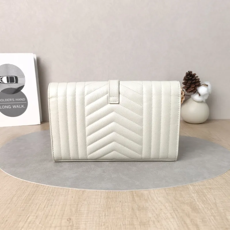 SAINT LAURENT Crossbody Bag ENVELOPE White Calfskin Small21 × 6 × 13 cm — cover view 2 of 5