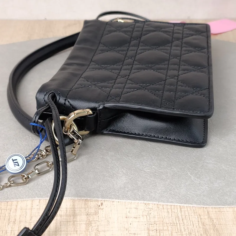 DIOR Crossbody Bag Lady Milly Chain Bag Black Lambskin Mini 19 × 5 × 13 cm — detail view 3 of 10