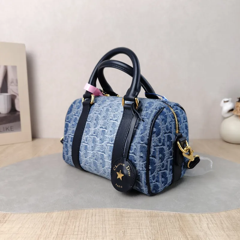 DIOR Crossbody Bag Groove 20 Top Handle Bag Blue Small 20.5 × 12 × 13.5 cm — cover view 5 of 6