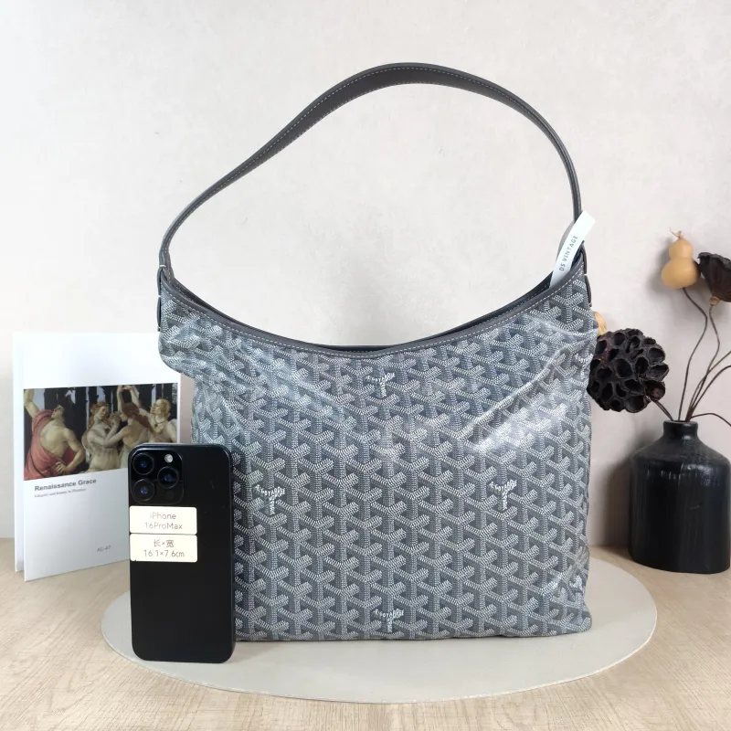 GOYARD Shoulder Bag Boheme Hobo​ Grey ine Canvas Small 43 × 14 × 27 cm — cover view 5 of 6