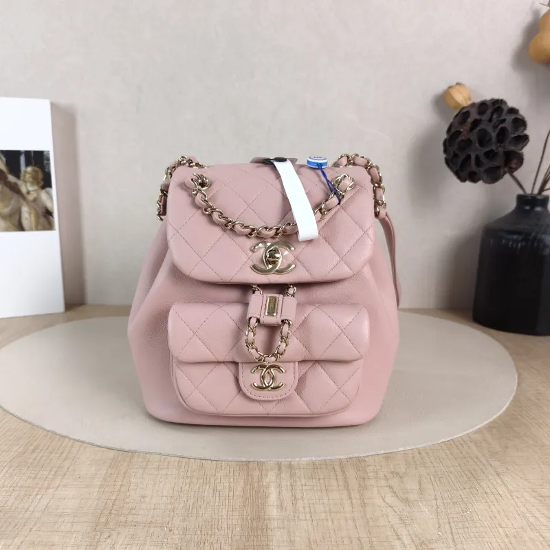 Chanel Backpack Duma Pink Calfskin Small 18 × 12 × 18.5 cm