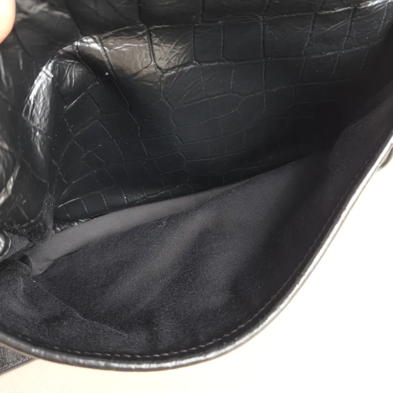 SAINT LAURENT Crossbody Bag Niki Black Waxed Leather Calfskin Medium 28 × 8.5 × 20 cm — detail view 5 of 12