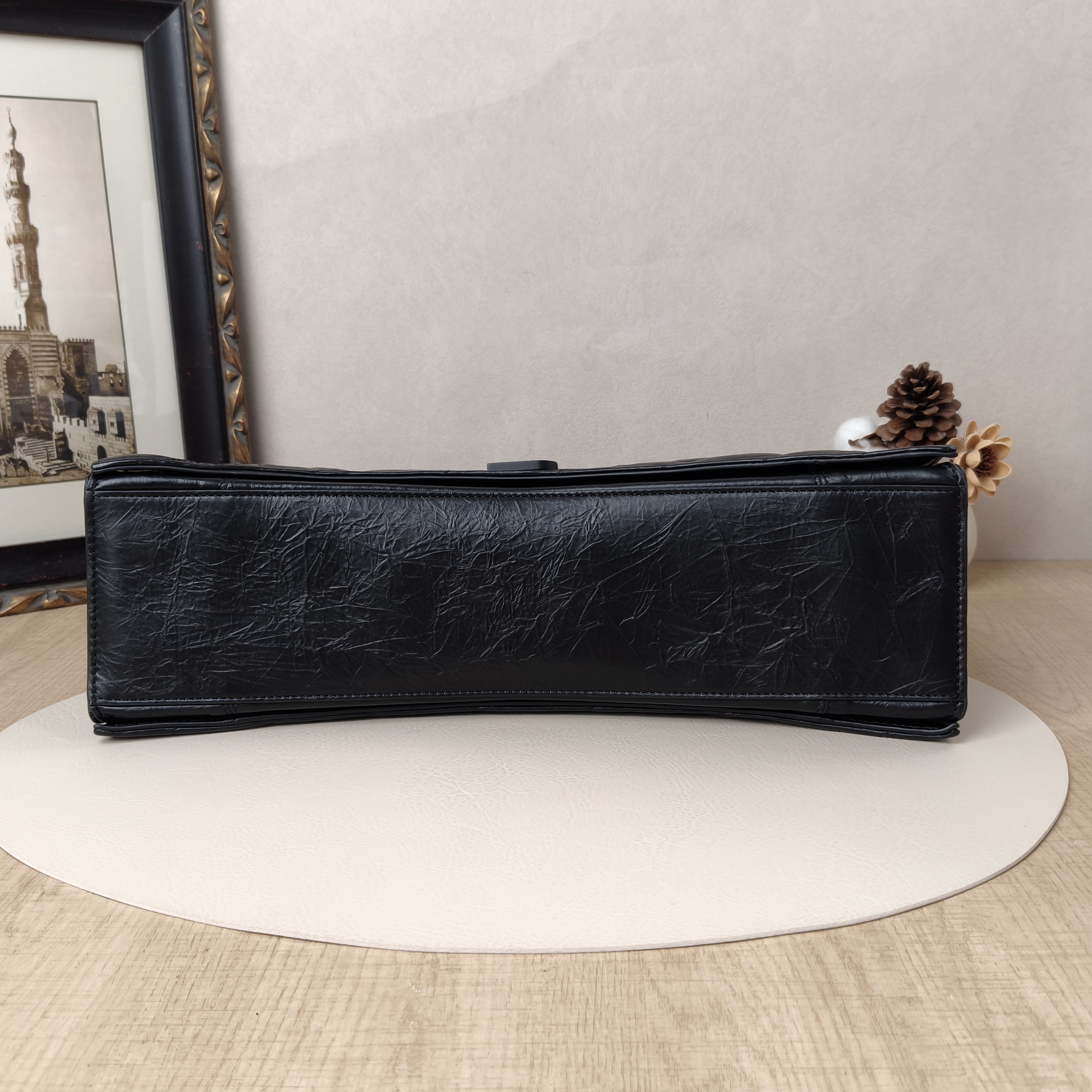 BALENCIAGA Shoulder Bag CRUSH Chain Bag Black CC alfskin Large40 × 13 × 25 cm — cover view 9 of 11