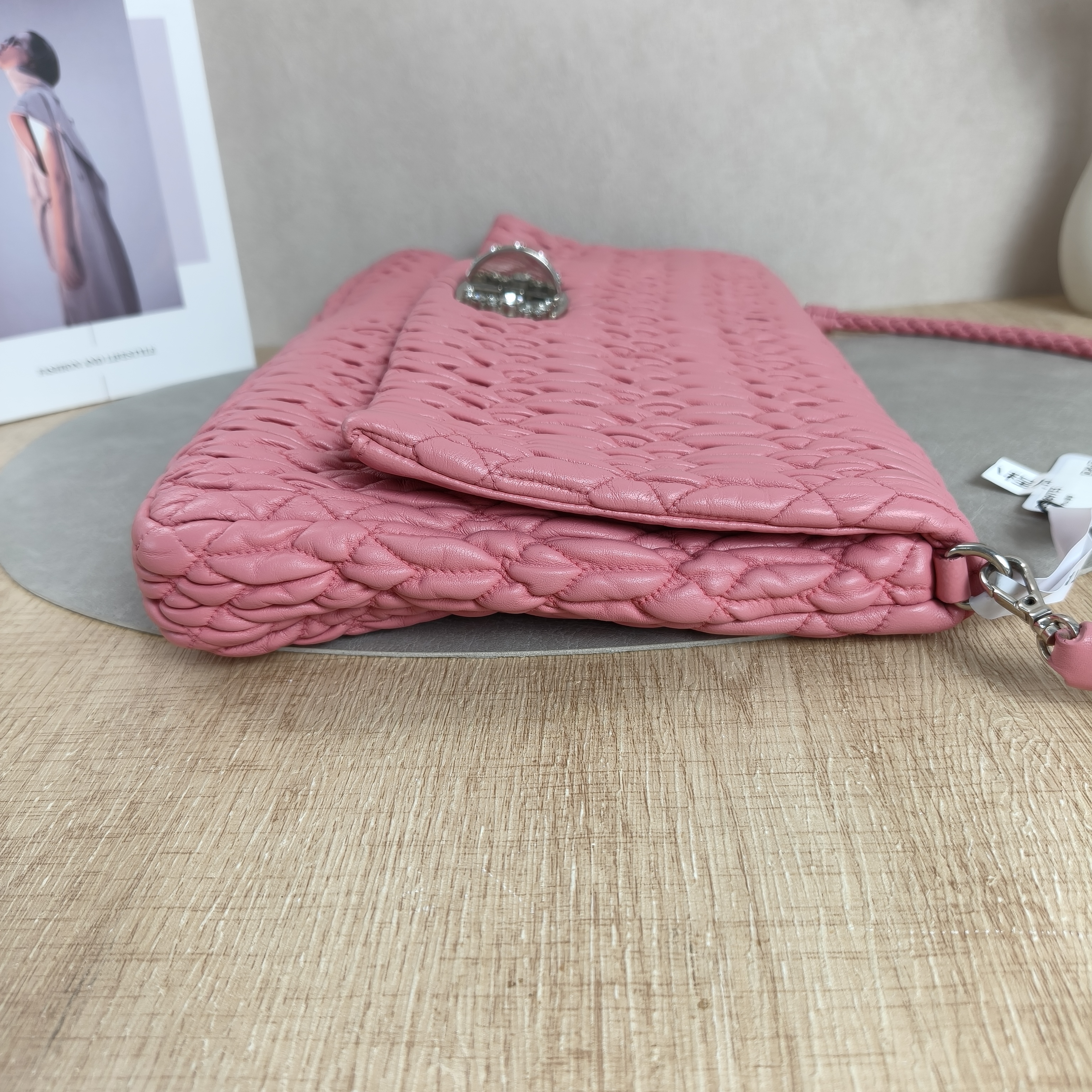 Miumiu Pink Shoulder Bag Lambskin · Shoulder Strap · 34 × 4 × 21 cm — cover view 7 of 9