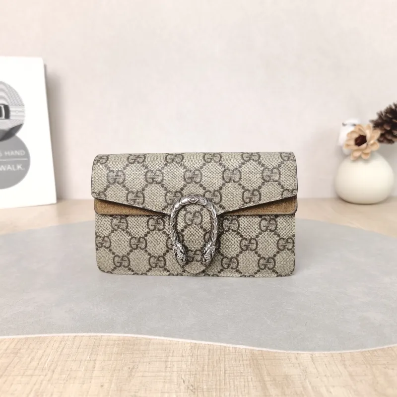 GUCCI Shoulder Bag Dionysus Monogram PVC Mini 16.5 × 4 × 10 cm