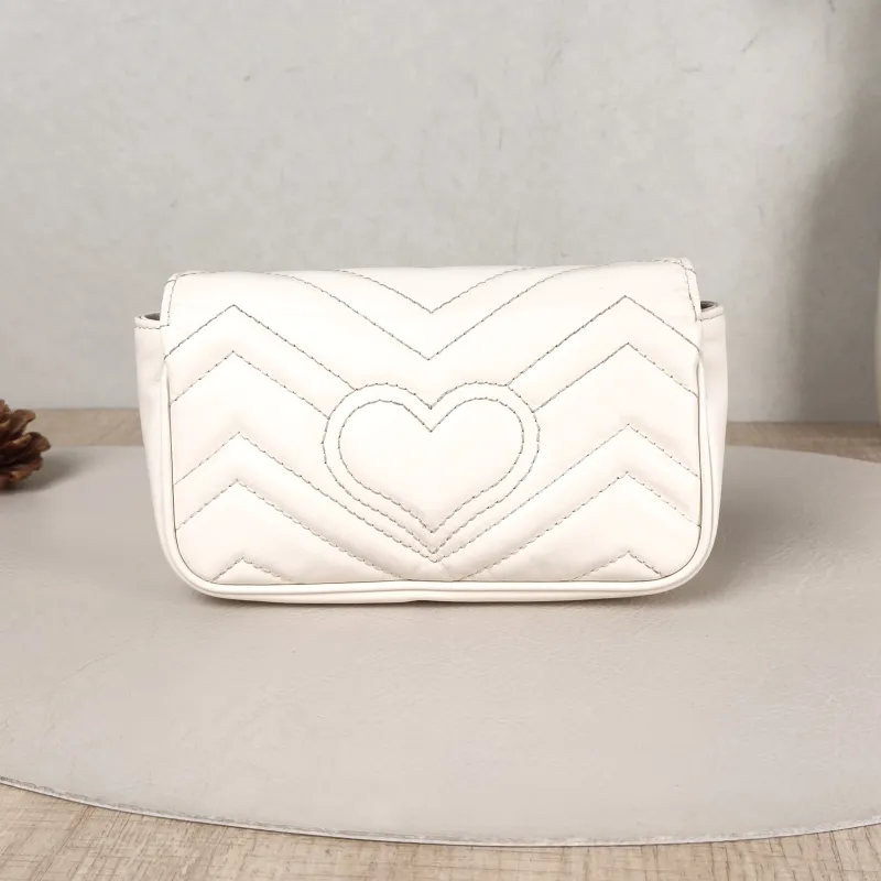 GUCCI Crossbody Bag GG Marmont Mini Marmont Mini White Calfskin Mini 16.5 × 4.5 × 9.5 cm — cover view 3 of 5