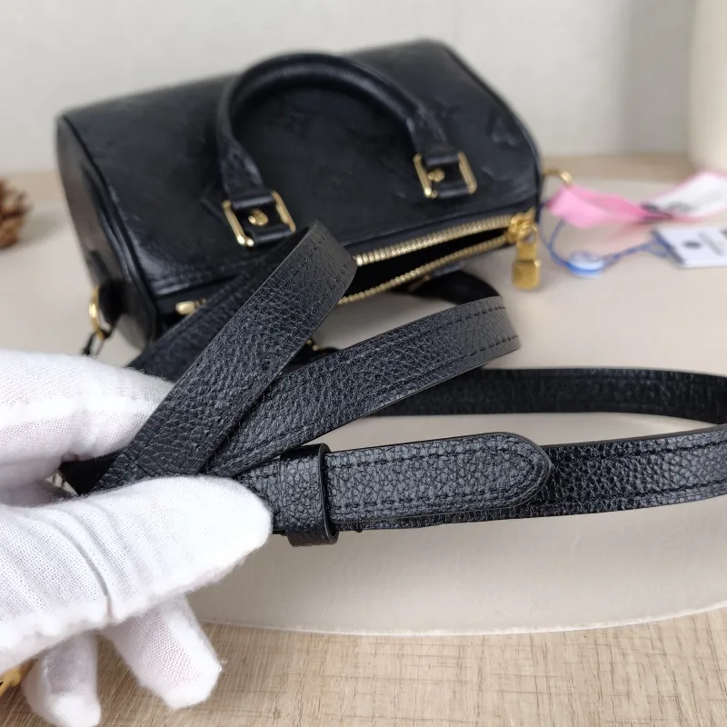 Louis Vuitton Crossbody Bag Speedy Nano Black Monogram Empreinte Embossed Calfskin nano 16 × 7.5 × 10 cm — detail view 5 of 9
